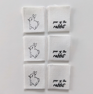 Intensely Distracted cotton center folded labels Year of the Rabbit garments bags quilts