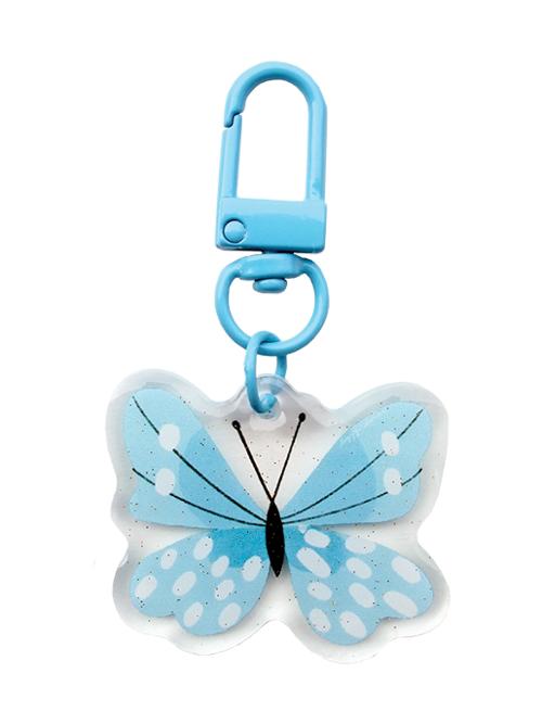 Lizzy House Glitter Enamel zipper charm white butterfly light blue