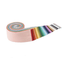 Load image into Gallery viewer, Rolie Polie 2.5&quot; soft tone on tone tiny polka dot rainbow colors quilt weight cotton Riley Blake designers fabric
