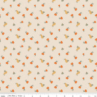 Pumpkin Spice Pumpkins ivory Simple Simon & Co Riley Blake Designs fabric ivory colored background various sized pumpkins gourds green yellow orange  quilting cotton for quilts bags garments