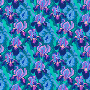 Mythical Small Iris in Deep Blue by Stacy Peterson for Freespirit