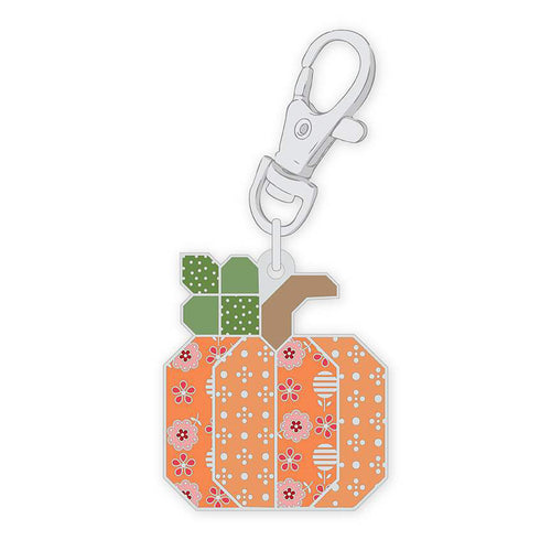 Lori Holt Bee Dots Pumpkin Enamel Happy Charm for zippers bags backpack clip on