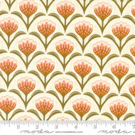 Quaint Cottage Main Print in Lake Blue trees and cottages thistle in with leaves cream green quilt weight cotton quilting bags garments