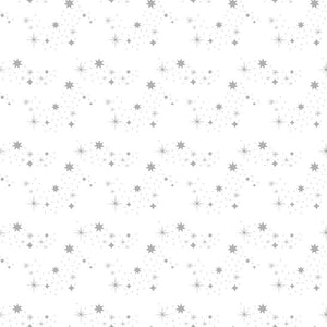 Dear Stella Star Spray low volume medium gray various sized and shaped stars scattered diagonally across white background quilt weight cotton quilting bags sewing