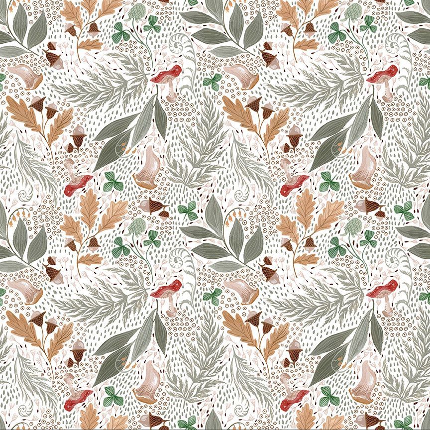Goblincore Mystic Floral in White by Rae Ritchie for Dear Stella