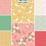 Riley Blake Designs Sweet Acres fat quarter bundle apricot peach pinkfloral farm life barn quilts flower vase geometric ticking stripe cotton quilt fabric
