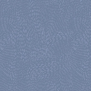 Dear Stella Basic Dash Flow in Allure Denim blue medium tone with swirling lines that create movement tone on tone cotton material for quilts sewing garments projects making 