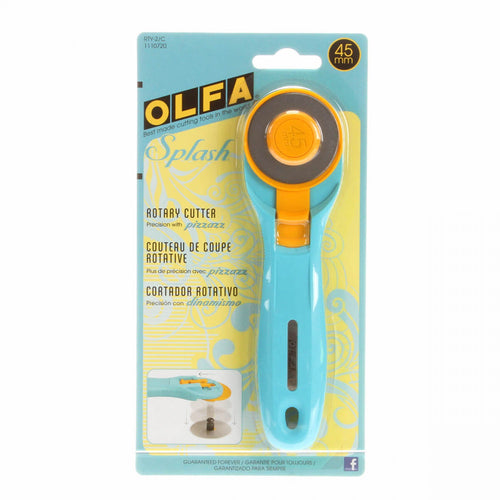 Olfa aqua 45mm rotary cutter splash precision sharp for cutting fabric quilts