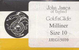 John James of England Gold'nGlide straw needles gold eye size 10