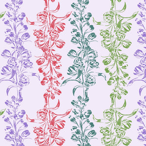 Anna Maria Horner Made My Day Collection Love Hue Forever Lavender vines green red purple  Flower Buds Free Spirit Fabric Cotton Quilt Garment Material