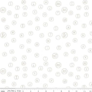 Art Journal by J. Wecker Frisch for Riley Blake Designs My Type Basics in Gray quality quilt weight cotton for quilting sewing bags  round vintage style typewriter keys  in tone on tone gray on a very light grey silverbackground