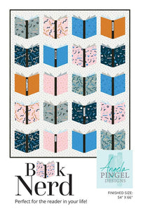 Book Nerd quilt pattern by Angela Pingel beginner and fat quarter scrap friendly fussy cutting and selvedge fun 