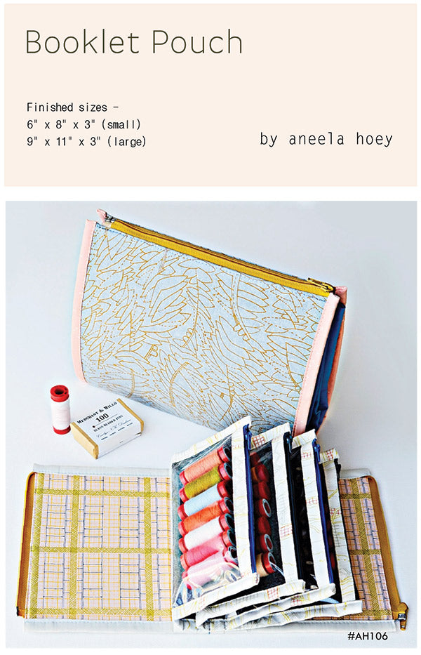 Aneela Hoey booklet Pouch Pattern zipper sewing notions storage pouch gift
