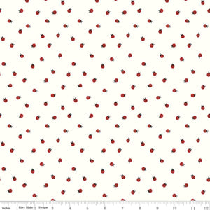 Red Hot Collection Ladybugs on White Cream Citrus and Mint for Riley Blake Designs Cotton Quilt Fabric Material ladybugs ladybirds 