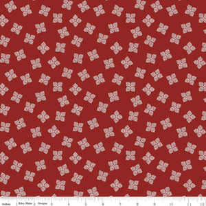 Red Hot Collection Jill Finley Petals Floral Mod Cream on Red Riley Blake Designs Cotton quilt Fabric Material garment bags