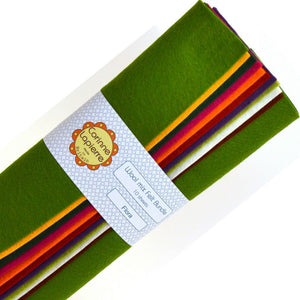 Corinne LaPierre Felt Bundle 10 Sheets Flora red orange purple Green Cream Wool Mix Embroidery Felting