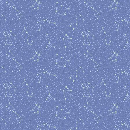 Cosmic Seas Sea Reflection sky blue Metallic Calli and Co. for Cotton and Steel star signs sky constellations fabric material quilt garment clothes sewing projects 