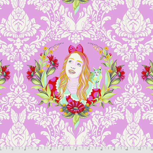 Curiouser  Tula Pink Alice in Wonderland Wonder Pink Cotton Quilting Fabric