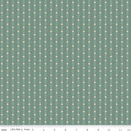 Jane Austen Emma Gown Print by Citrus + Mint for Riley Blake Designs medium sage green backround with softer green vertical leaf stripe with occasional tiny posy flower in rows soft and beautiful high quality designer fabric for piecing quilts garments clothing bags and sewing projects material
