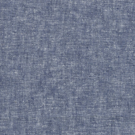 Essex Yarn Dyed Linen Robert Kaufman fabric soft denim blue 