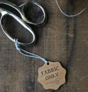Fabric Only Scissor Fob or tag to identify or mark scissors  