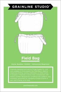 Field Bag Pattern by Grainline Studio Style number 32002 Advanced Beginner instructions for making knitting embroidery sewing shopping pool bag with many interior pockets