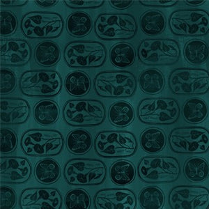 Daybreak by Figo Fabrics low volume tone on tone dark green teal vintage tint framed butterfly and morning glory flowers  medium density high quality quilt clothing garment cotton material fabric