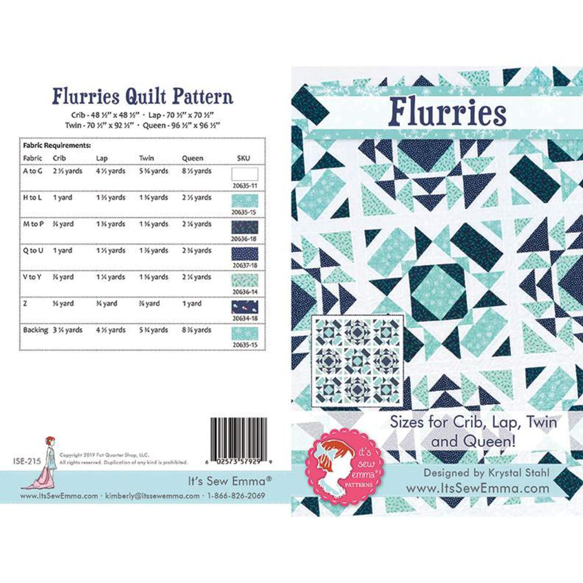 Flurries Quilt Pattern by It's Sew Emma
