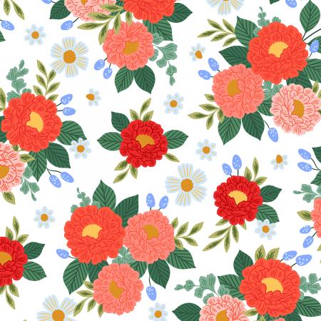 Garden & Globe Full Bloom Summer Red Fabric by Erin McManness for Cott –  Moonlight Quilters