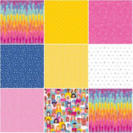mulit color print girl power print riley blake design