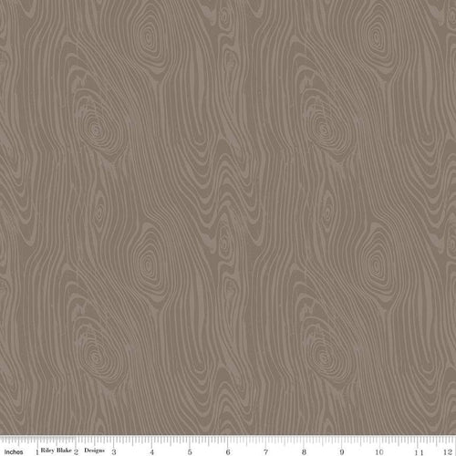 Glamp Camp by My Mind's Eye for Riley Blake Designs Wood Grain swirl print on soft brown tone on tone tree stump trunk cotton quilting fabric for landscape quilt fussy cutting foundation paper piecing trees cotton fabric material