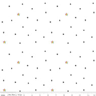 Hush Hush Low volume collection riley blake designs Kirsty Lea Quiet Play rainbow stars black diamond hexie teardrop circle on soft white background cotton quilting fabric