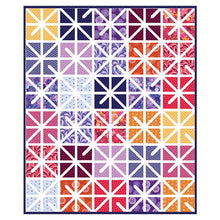 Load image into Gallery viewer, Zola quilt pattern by Kitchen Table Quilting baby lap twin size mock up in Happiness fabrics by Pippa Shaw for Figo Fabrics 
