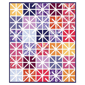 Zola quilt pattern by Kitchen Table Quilting baby lap twin size mock up in Happiness fabrics by Pippa Shaw for Figo Fabrics 