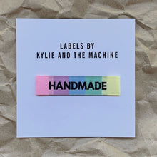 Load image into Gallery viewer, Handmade Rainbow woven labels made by Kylie and the Machine featurette.
