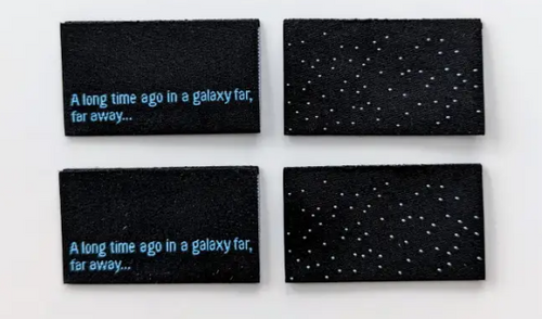 In Galaxy Far, Far Away space stars cotton label for quilts garments clothing bags by Intensely Distracted