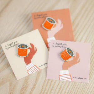 Enamel Lapel Pin red spool of thread Justine Gilbuena