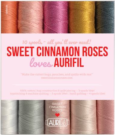 Sweet Cinnamon Roses Loves Aurifil by Laura Cunningham