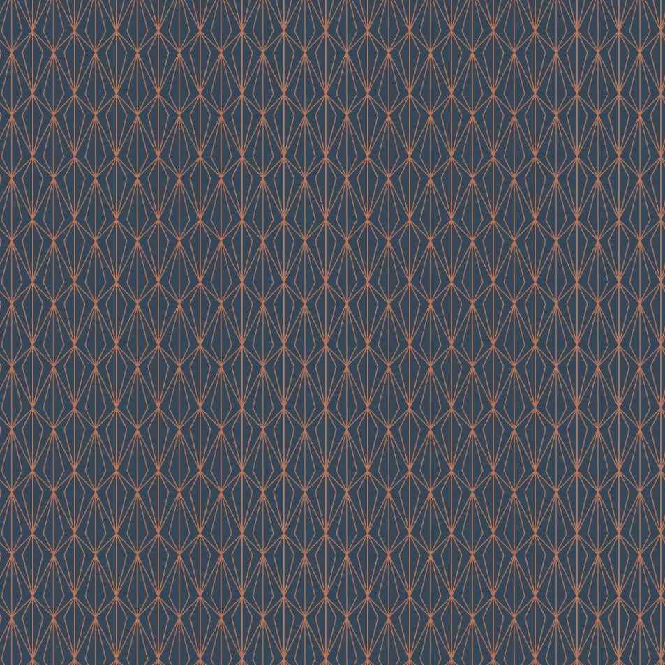 Lewis & Irene marvellous  metallics copper navy geometric