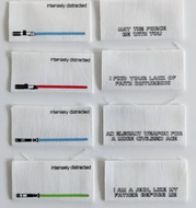 Legendary Light lightsabers Star Wars quote May the Force be with You cotton quilt bag clothing label by Intensely Distracted in collaboration with Virginia May Illustration for nerd makers 