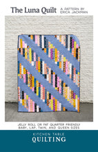 Load image into Gallery viewer, Luna Quilt pattern by Erica Jackman Kitchen Table Quilting jelly roll and fat quarter friendly strips in rows
