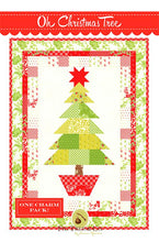 Load image into Gallery viewer, Oh Christmas Tree wall hanging or table topper quilt pattern by Fig Tree &amp; Co Joanna Ferguson One charm pack and background and you&#39;re ready to go for a scrappy look 
