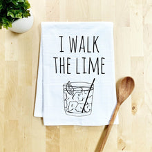 Load image into Gallery viewer, Punny Pun Flour Sack Dish Towel I Walk the Lime Moonlight Makers 100% Cotton

