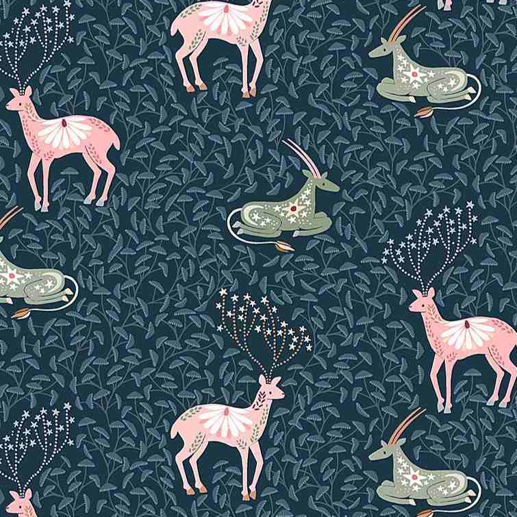 Xanadu collection Dear Stella mystical creatures deer star antlers flowers magical cotton quilting fabric material