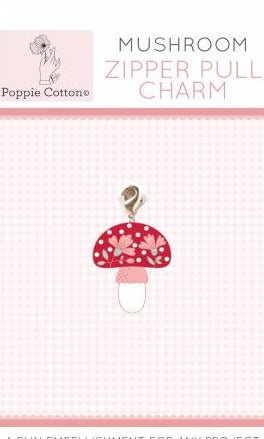 Checkers Mushroom Zipper Pull Charm by Poppie Cottons