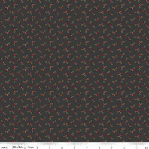 Riley Blake Designs Holly Holiday Holly berry charcoal gray christmas fabric cotton quilting