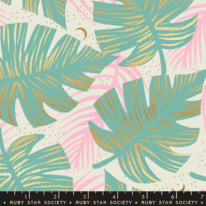 Ruby Star Society RSS Florida Shade Palms Water Metallic Quilt Fabric Moda