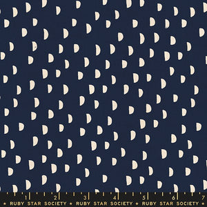 Ruby Star Society Heirloom Moons Navy half-moon cotton quilting fabric blue 