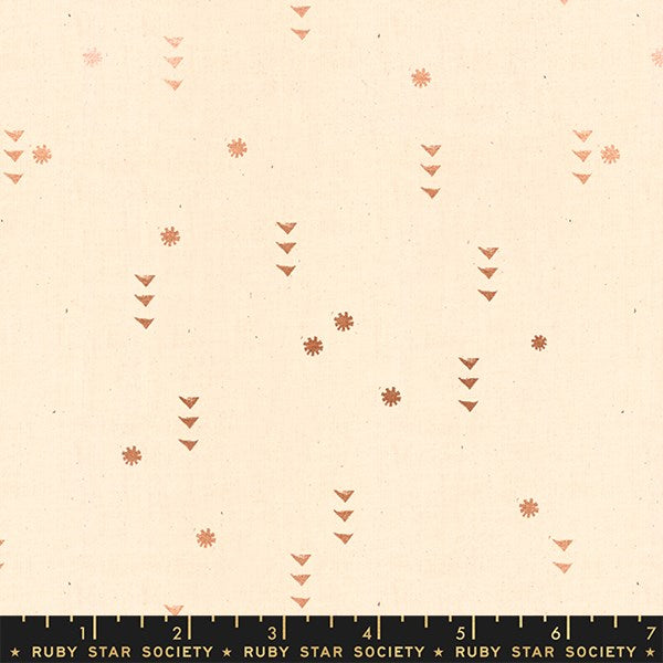 Ruby Star Society RSS Heirloom Rain Copper Metallic Natural arrows stars asterisks cotton quilting fabric