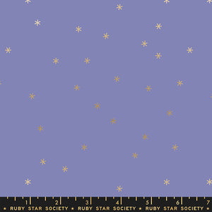 Ruby Star Society Spark Evening Purple Lavender metallic gold stars quilting cotton fabric